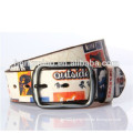 Person drawing printing genuine leather belt letter Graffiti pattern embossing belt Vintage rock belt street culture